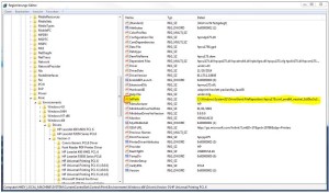 Windows Druckertreiber importieren und exportieren - Registry Screenshot