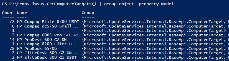 Wsus Powershell Get-Computertargets