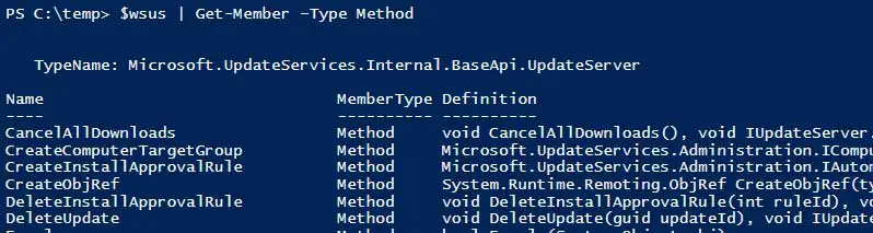 wsus powershell get member 1111