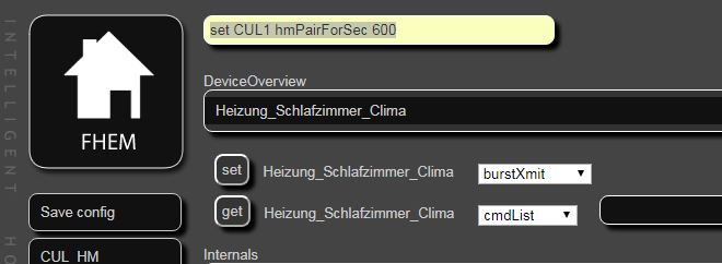 FHEM mit Homematic HM-CC-RT-DN pairen