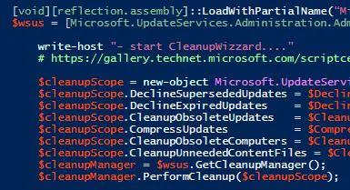 wsus cleanup wizzard powershell 111
