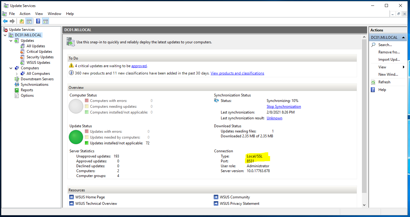 WSUS auf SSL umstellen