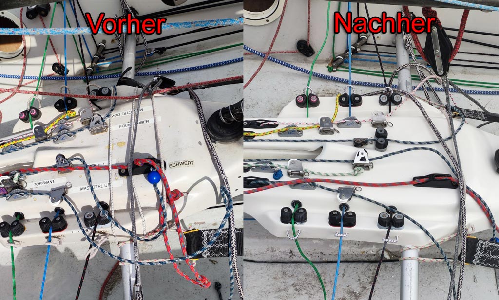 Vergleich Gelcoat Refit mit Gelcoat Farbe von Yachtcare - vorher und nachher