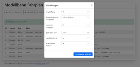 modellbahn fahrplan generator modelleisenbahn 5