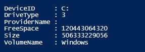 powershell win32 logicaldisk