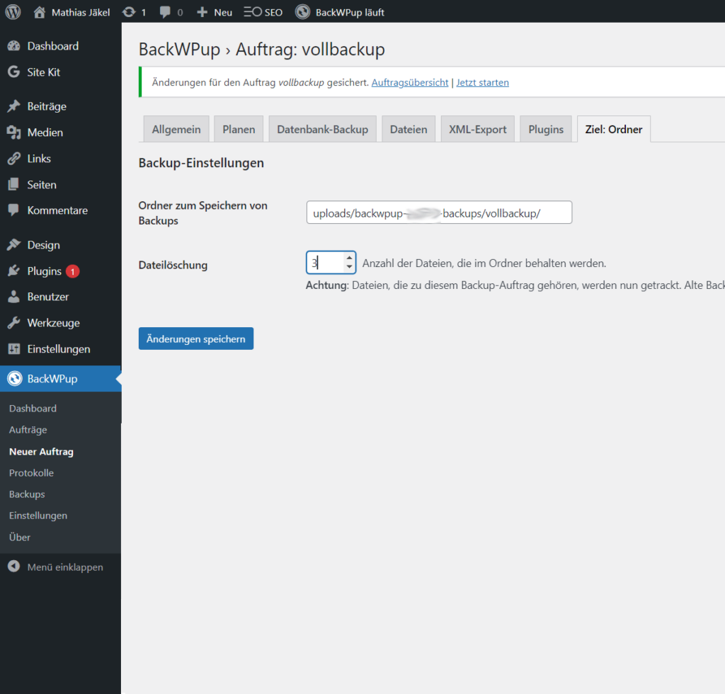 wp backup aufgabe anlegen 3