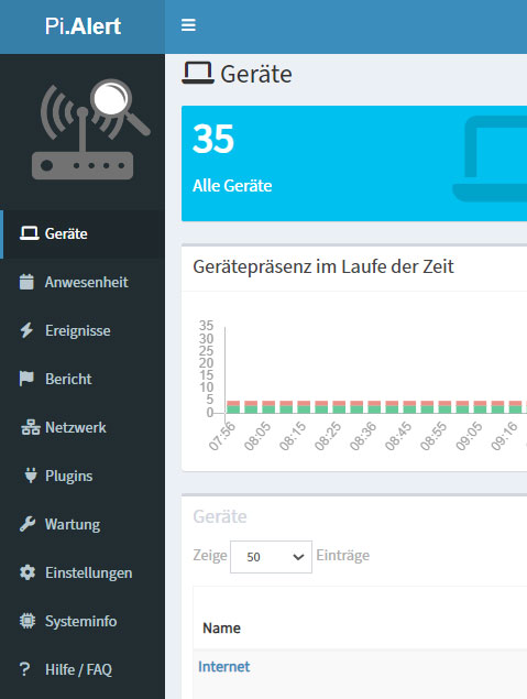 pialert netzwerkeinstellung