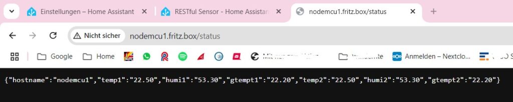 esp8266 json home assistant 0